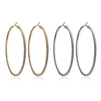 Personality Exaggerated Matte Large Circle Earrings Fashion Creative Trend Round Earrings Ear Buckles