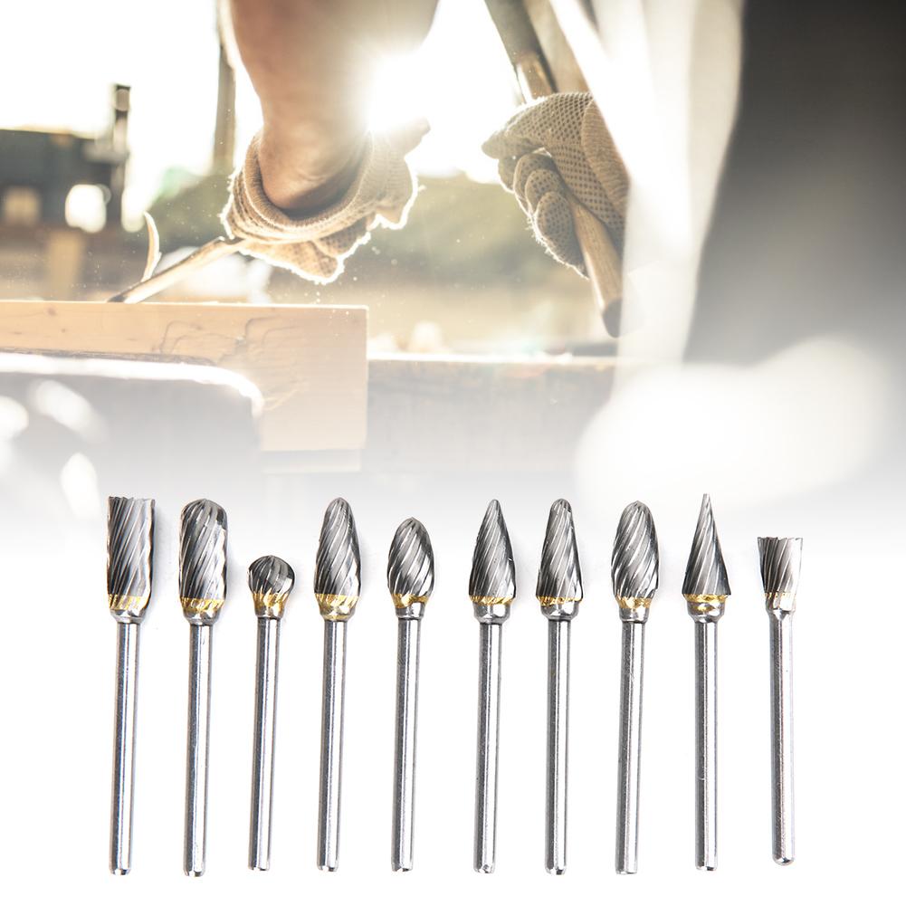 10pcs Rotation Router Bit Routing Grinding Head Engraving Milling Cutter Drilling ToolSingle Grain