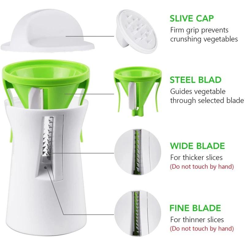 LMETJMA Hochleistungs-Spiralschneider, Gemüseschneider, Gemüse-Spiralschneider, Zucchini-Nudel-Spaghetti-Maker, KC0335