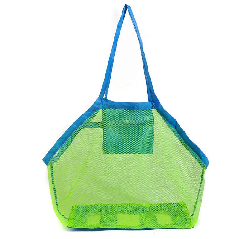 1pc Multicolor Large Mesh Beach Bag, Sand-Away Portable Tote With Convenient Hanging Hole, Breathable  Foldable Storage For Toys