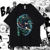 ONE PIECE Hotblooded Animation Trend Short Sleeve Mens Fashion Trend Brand Street Loose Couple Top Clothing Comfortable Loose