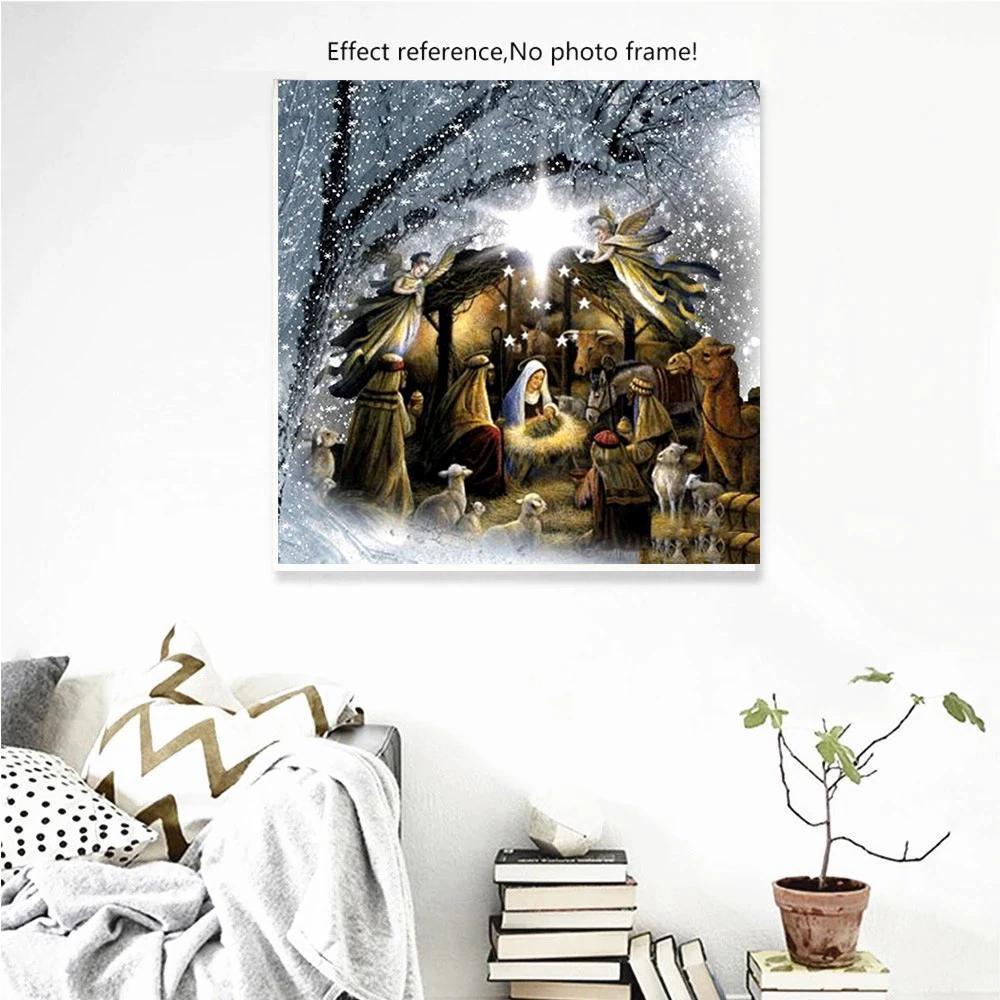 5D Diamond Embroidery Birth Of Jesus Cross Stitch Handicraft Diamond Painting Religion Picture Of Rhinestone Home Decor