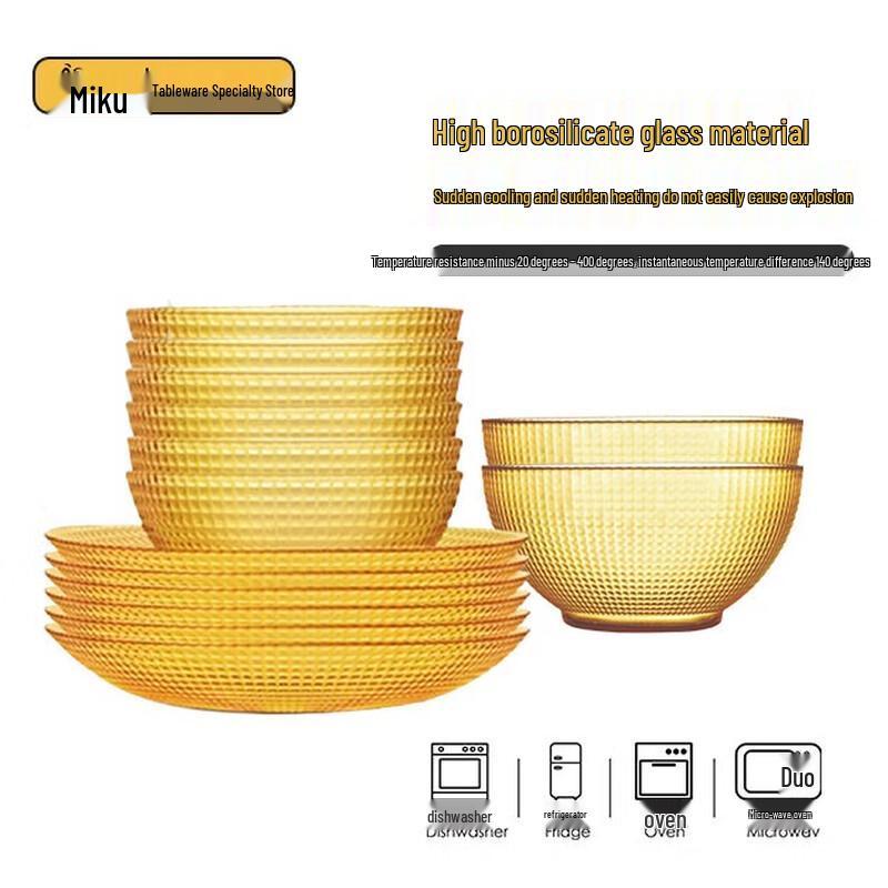 

Miku Amber Series Turkish Polka Dot Dinnerware Set (14-Piece)