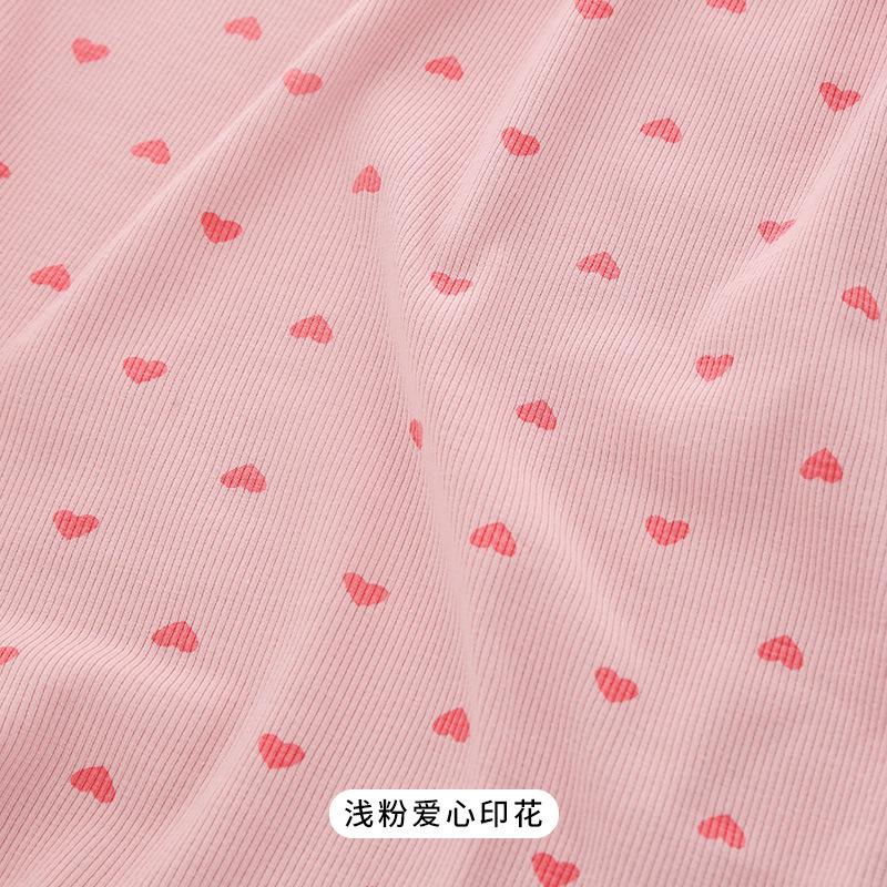 Summer Fashion Stretchy Dot Rib Printed Cotton Sewing Knit Fabric By Half Yards Dress,T-shirt Jersey Material  sewing tela