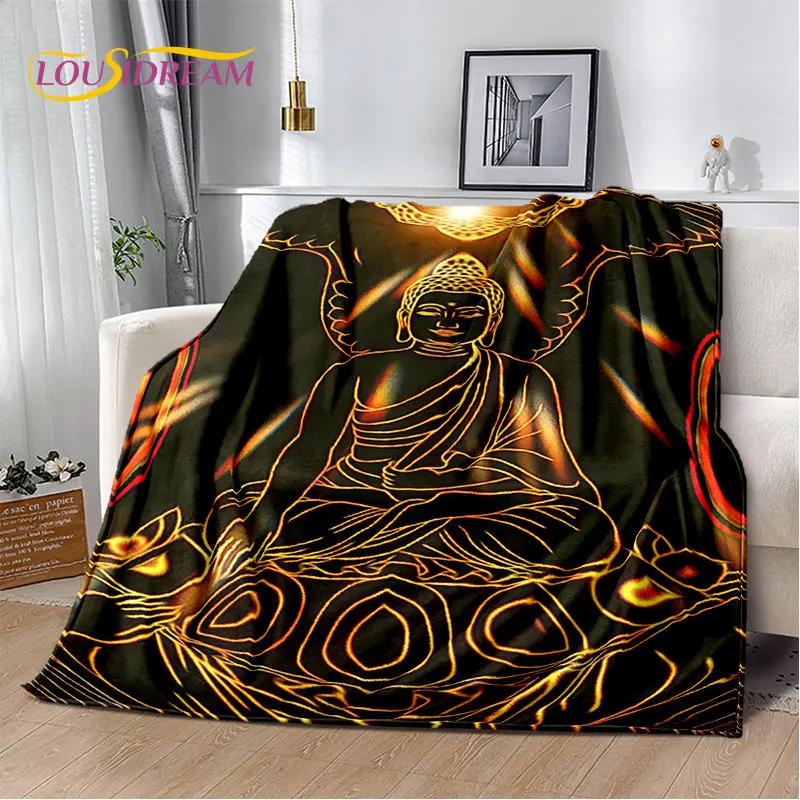 Sakyamuni Buddha Buddhism Tro Religion Mjuk Plyschfilt, Flanellfilt Pläd för Vardagsrum Sovrum Säng Soffa Be