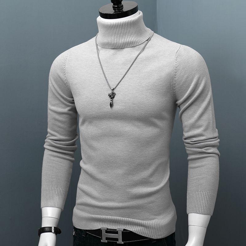 Men's Korean Style Turtleneck Knitted Sweater: Autumn/Winter Thick, Trendy, Plus Size Loose Pullover.