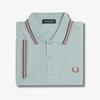 [M3600] Twin Tip Fred Perry Shirt - Silver Blue/Tennis Blue/Cinnamon Afpm2513600-Y26