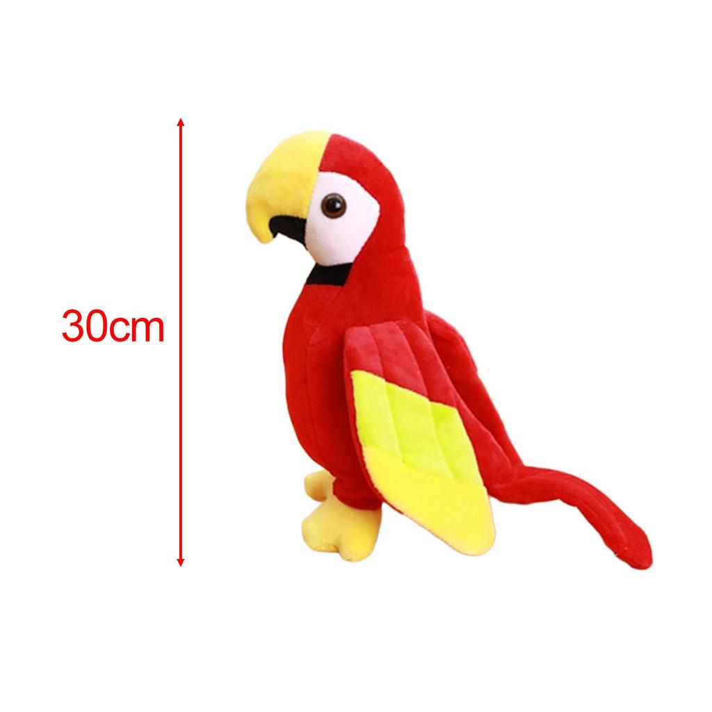Cartoon Parrot Figure Toy Macaw Pillow Bird Stuffed Animal for Party Favors Room Decoration Children