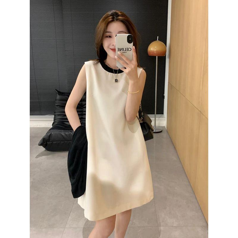 

Классический стиль Летнее Элегантное Приталенное Платье без рукавов Beige White L