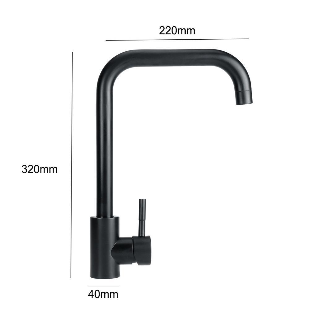 Black Stainless Steel Kitchen Faucet Kitchen Sink Water Tap Black Hot and Cold Single Handle Tap 360 Rotation Kitchen Shower Faucet New