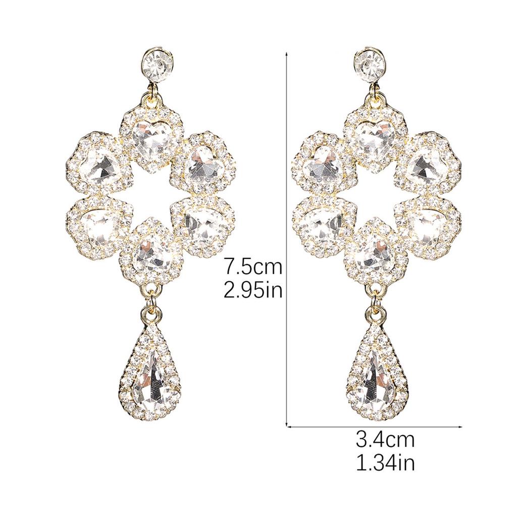 Luksusowy temperament Kolorowe długie kolczyki kryształowe Seks przesadzone kolczyki słodkie kobiece kolczyki