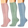 3 Pairs High Elastic Knee Length Compressed Socks for Sports Enthusiasts and Long Distances Traveling Fatigue Relief