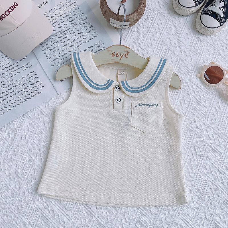 Girls' Summer Academy Style Two-Piece Set – Round Neck Short Sleeve Top and Breathable Skirt (CM0053)