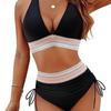 New European and American swimsuit premium sexy deep V high waist bikini split swimsuit explosion