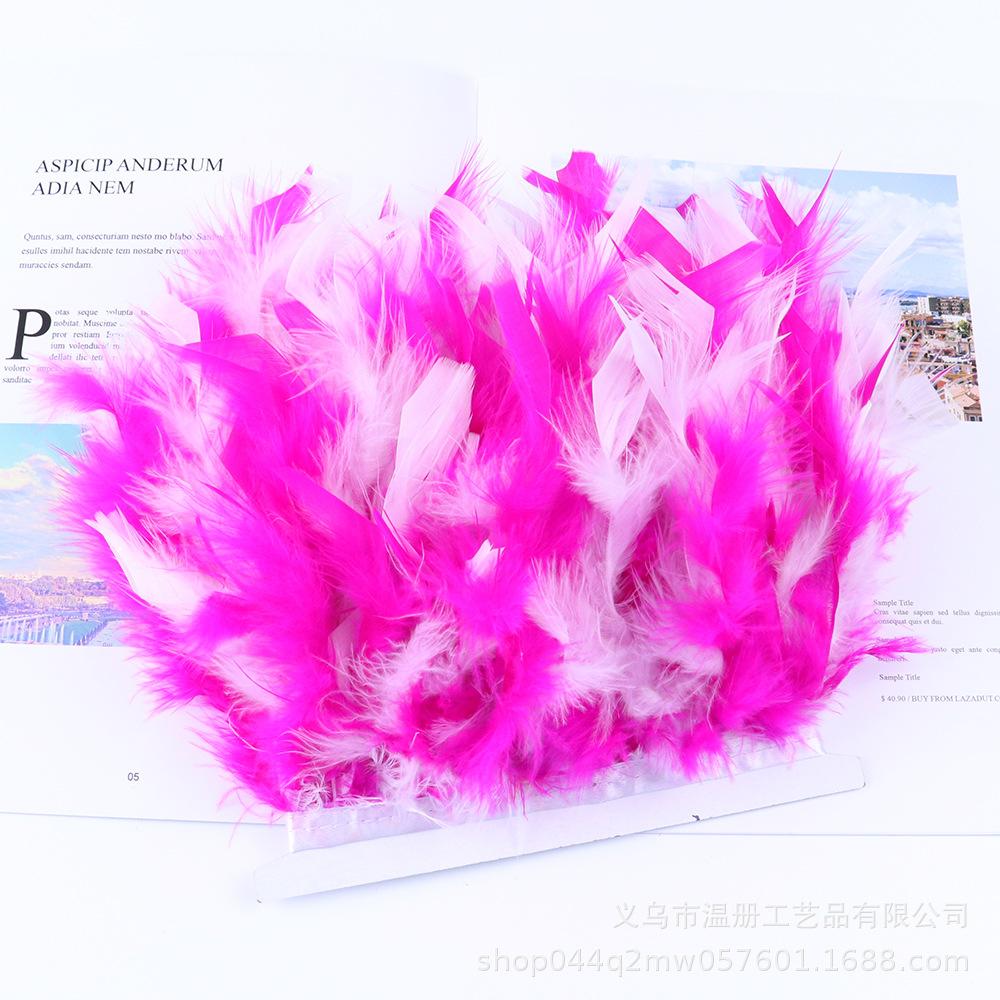 Two-Color Mixed-Color Fire Piece Cloth Edge 10-15Cm Barbie Doll Diy Material Color Turkey Feather Cloth Tape