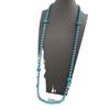 Turquoise Long Sweater Chain, Retro Knotted Bead Chain, Multi-Circle Necklace Jewelry.