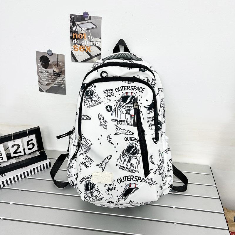 Graffiti Junior High School Student Schoolbag Men's Fashion Lightweight Large-capacity Backpack Couple Versatile Casual Computer Backpack