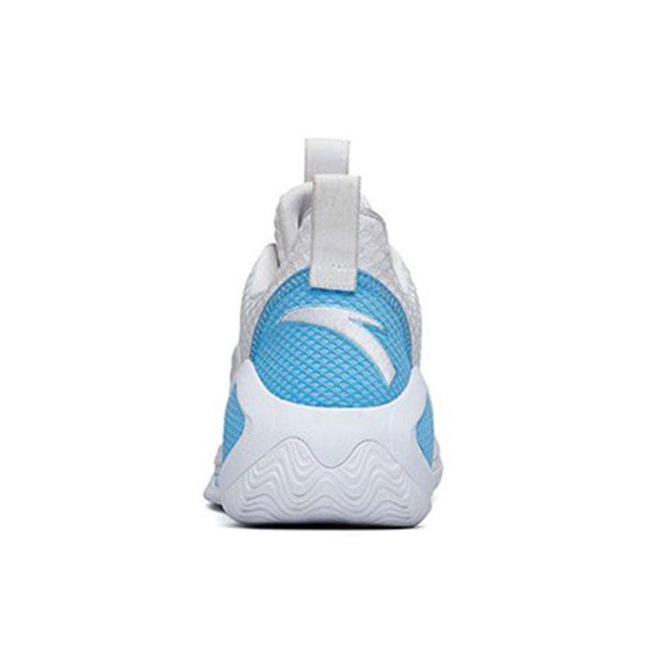 Anta Shape 3 Nitrogen Technology Shock Absorption Non-Slip Wear-Resistant Mid-Top Basketball Shoes Men Sneakers White Blue 112211601-2