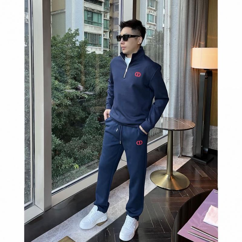 2025 Autumn Men's Embroidered Half-Zip Hoodie - Trendy and Fashionable Long-Sleeved Top