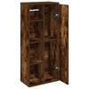 Bathroom Cabinet with Toilet Paper Holder Smoked Oak Finish 39 X 22 X 90 Cm