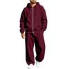 Lined Hooded Zip Up Two Piece Set for Casual Athletic Everyday Wear