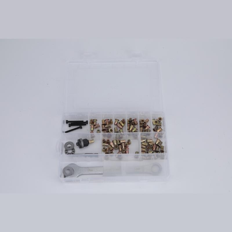 Rivet Nut Repair Tool Kit, Boxed Carbon Steel Accessory Set for Manual Fastening Work, Hardware Installation, Routine Care