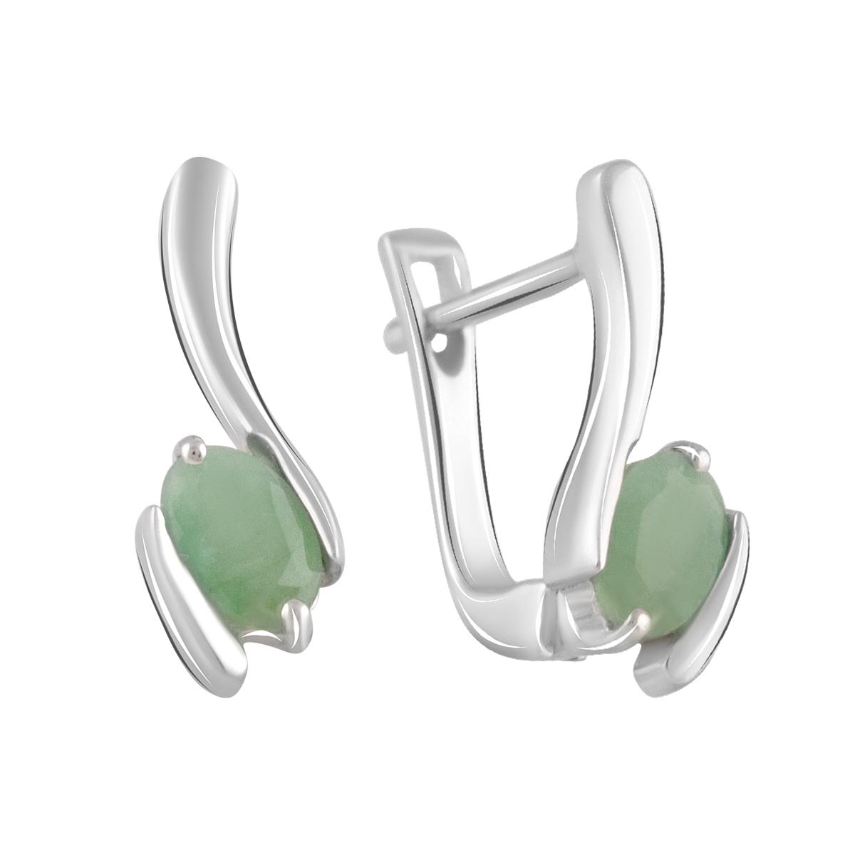 

Срібні сережки з натуральним смарагдом 0.808ct (2104438) смарагдовий