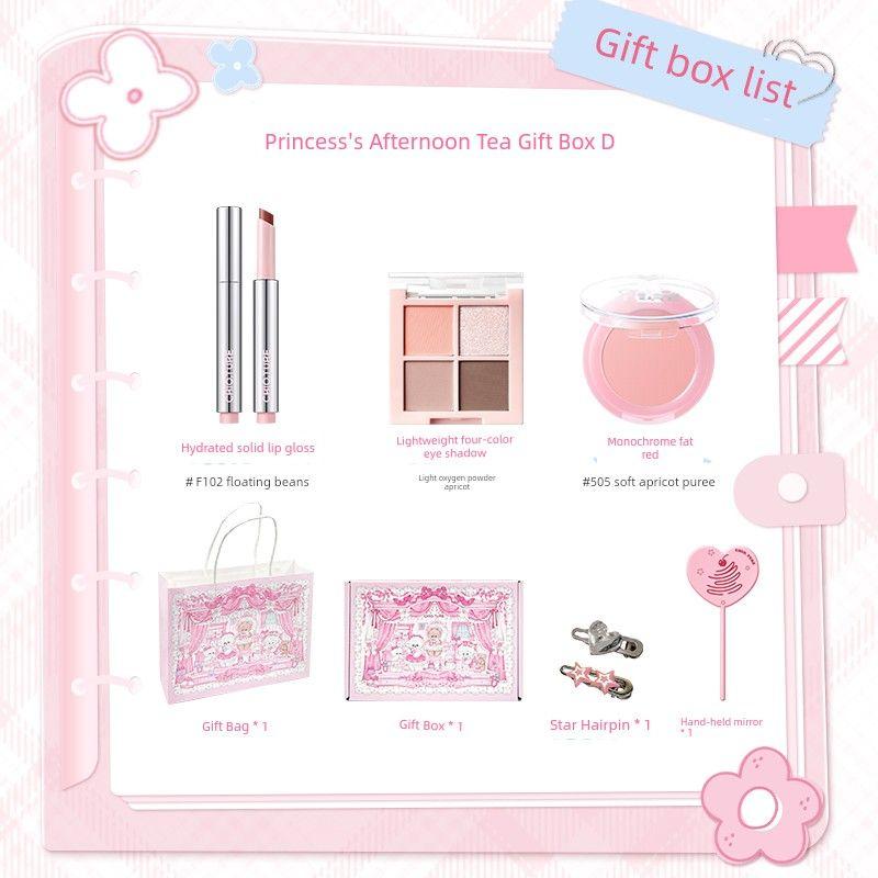 

CHIOTURE Princess Afternoon Tea Gift Box Heart-Moving Eyes, Lips and Cheeks Three-Piece Set All-Match Commute Color Improvement Best Selling Gift Princess s Afternoon Tea Gift Box D