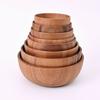 Wooden Round Retro Style Wooden Bowl Japanese Salad Bowl Solid Wood Soup Bowl