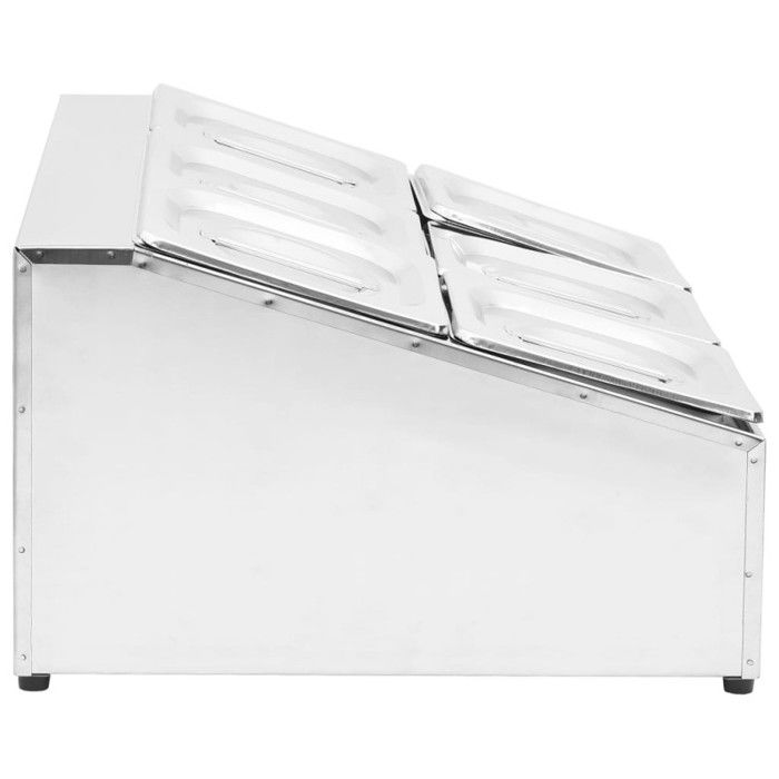 Récipient Gastronorm - vidaXL - GN 1/6 - Acier Inoxydable - 6 Bacs - Couvercles Inclus