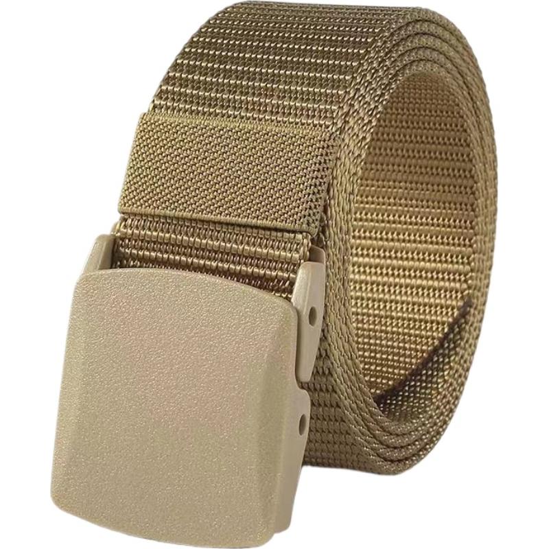 Nylon Canvas Web Belt for Men, Elastic Belt Fit Hiking Outdoor Military Buckle Belt Stretch Quick Release Belt Plastic Buckle
