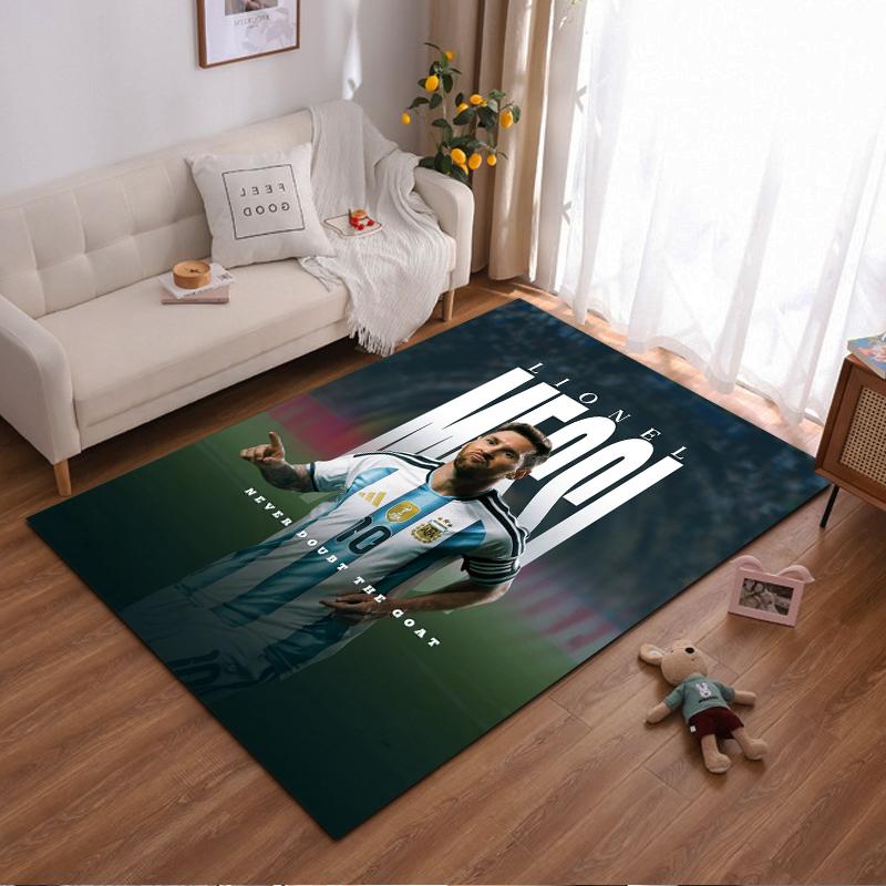 Argentina Soccer Star Lionel Messi Rug Non-slip Rug Suitable for Living Room and Bedroom Sofas.