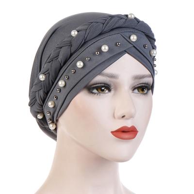 Šátek na hlavu pro muslimské ženy Pevná bavlna Turban Bonnet Čepice hidžáb Bílé perleťové Vnitřní hidžáb Femme Musulman Arab Wrap Turbantes