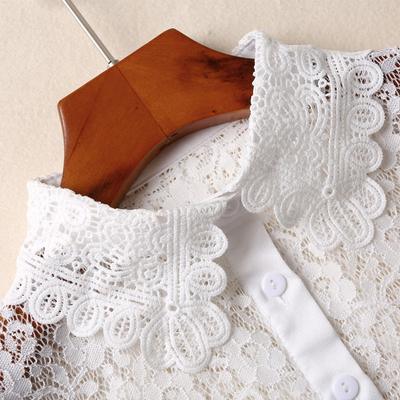 Lace Fake Collar Women'S Versatile Chiffon Fake Collar Lace Hollow Shirt Collar Season Bottom Decorative Collar