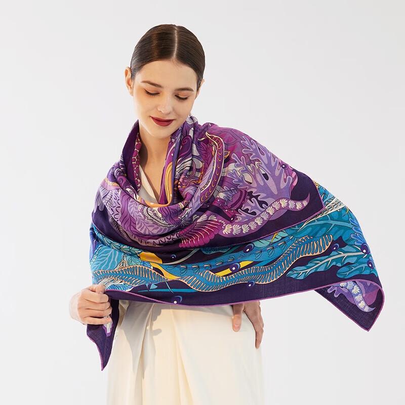 

Aurora Song of the Conch Silk Wool Scarf