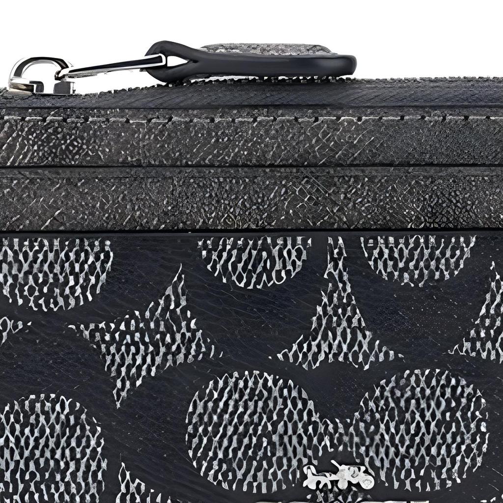 New COACH Artificial Leather Card Holder Mini Unisex Gunmetal CW966-SVNI