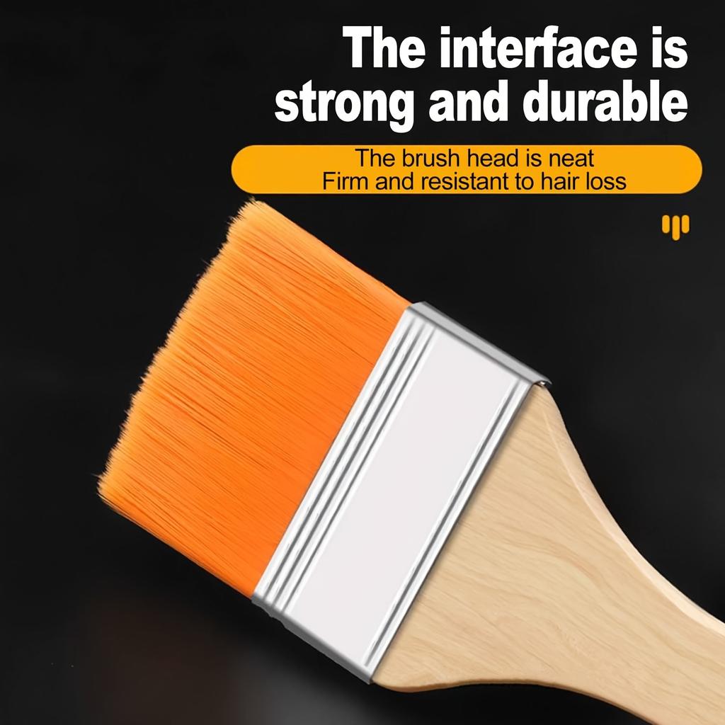 1pc Nylon Flat Brushes with Wooden Handles - High-Quality Oil Painting Brushes for Artistic Creations, Dust-Free & Easy to Clean