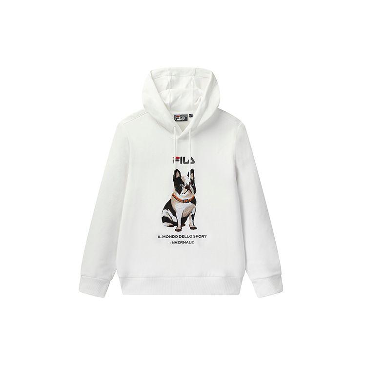 

FILA Frenchie Алфавит Вышивка Спортивная Толстовка Мужская Толстовка Белый F51M048216A-WT L
