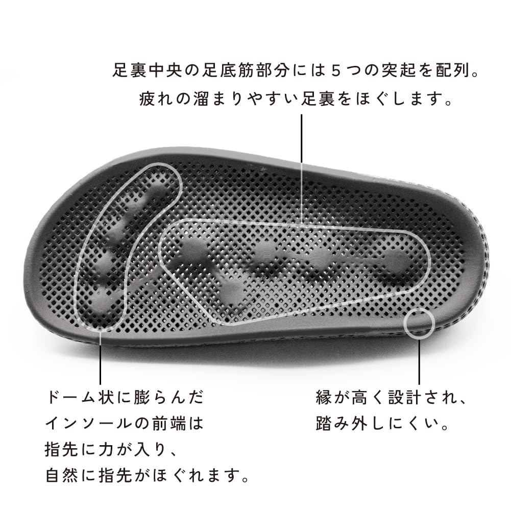 Alphax Sels 3D Conful Sandals Black AP-511526 L 25.5-26.5cm