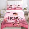 Messi'S Pink Jersey Print 3Pcs Bedding Setduvet Cover With 2 Bedropillowcase Home Birthday Gift