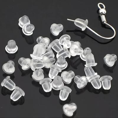 100pcs 5mm Hooded Earring Back Scrunchie Earring Accessory Women's Fashion Earrings