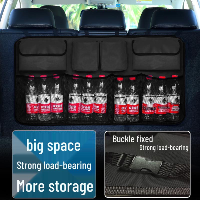 Car Seat Back Trunk Organizer: Multifunctional Storage Mesh Pocket for SUV Rear Row