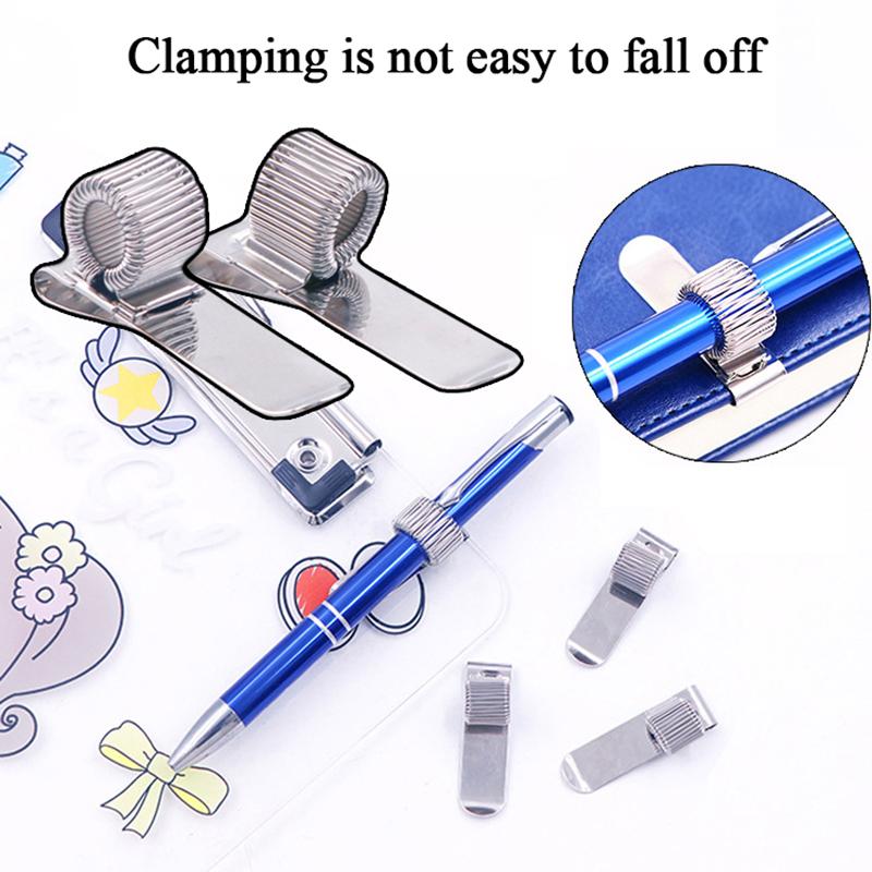 1 Adet Tek Delikli Metal Yaylı Kalem Tutucu Cep Klipsli Yatay/Dikey Sürüm Taşınabilir Doktor Hemşire Üniforması Kalem Tutucu