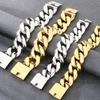 Bracelet Chaîne Cubaine Hip Hop Cool 25/30mm Homme Plaqué Vide Acier Inoxydable 316l Bracelets Homme Robuste Bijoux de Rue