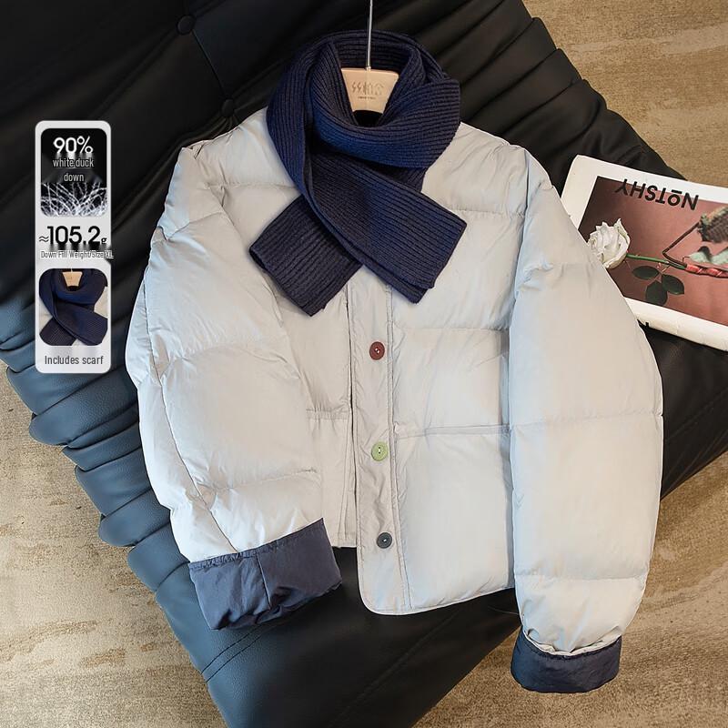 

Sibaishe Women s Round Neck 90% Duck Down Puffer Jacket S