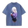 Anime Re ZERO Starting Life In Another World Emilia Clothing Men Women Tshirts Washed Cotton Tee Retro T-shirt Harajuku T Shirt