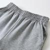 Unisex Children's Straight Leg Sweatpants (Grey, Black, Dark Blue, Navy), Summer Thin Style for Primary School Uniforms.