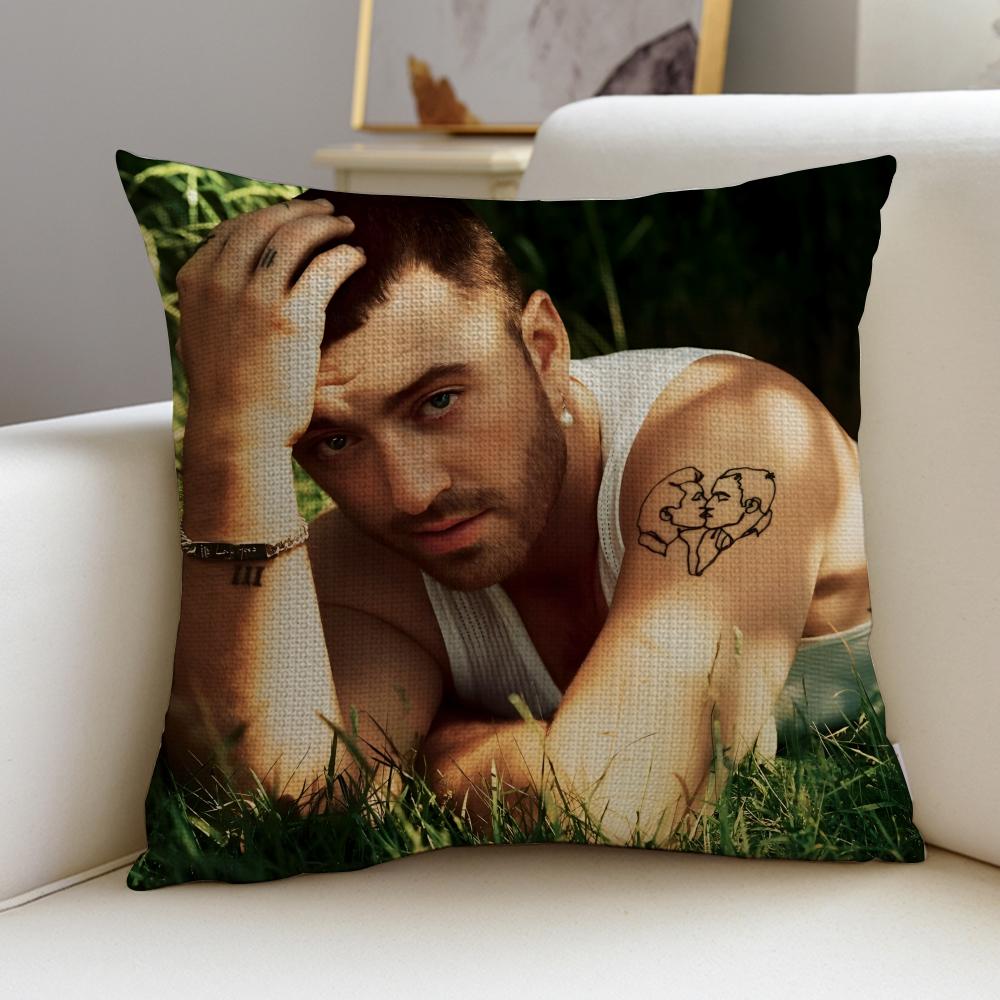 

Soulful SSam SmithS Cushion Cover Breathable and skinfriendly linen pillowcase square removable and washable cushion 30X30cm