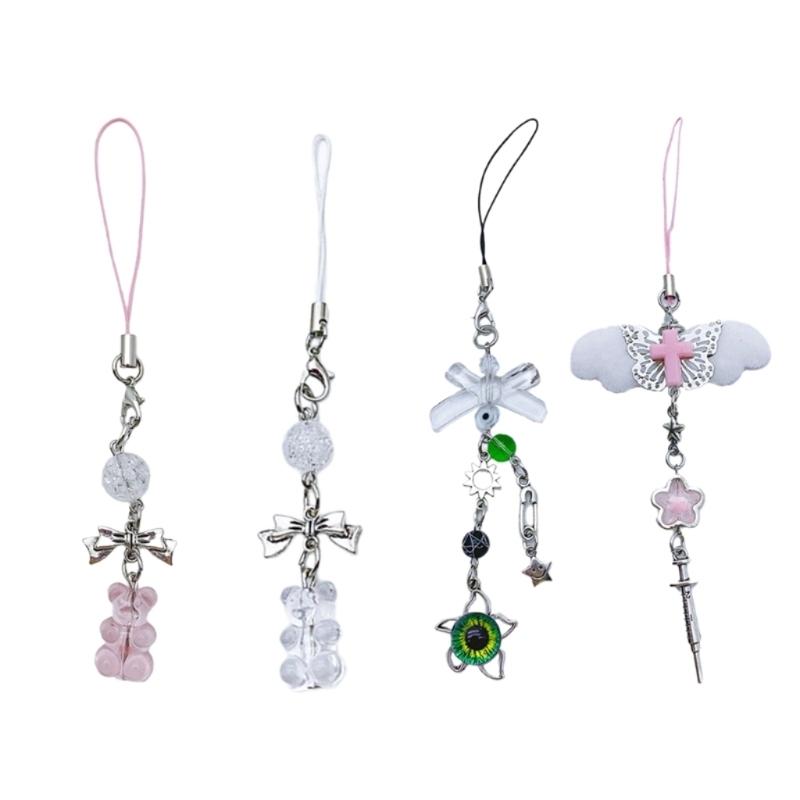 Y2k Style Phone Lanyard Strap Cute Bag Charm Phone Pendant Anti Lost Phone Chain Alloy Material Suitable for Phone Bag