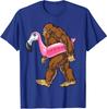 Pool Party Bigfoot Flamingo Sasquatch Pink Float Gift Unisex T-Shirt
